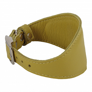 Ошейник с расширением из овечьей кожи ("селедка"), обх.шеи. 34-40см, салатовый