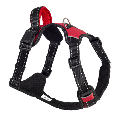 Шлейка нейлоновая "SPORT" с ручкой, размер S, обх.груди 42-50 см, красная